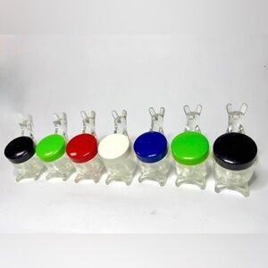 1960s Space Age Lucite Kangaroo Spice Jars / containers – Set of 7 pop kitchen